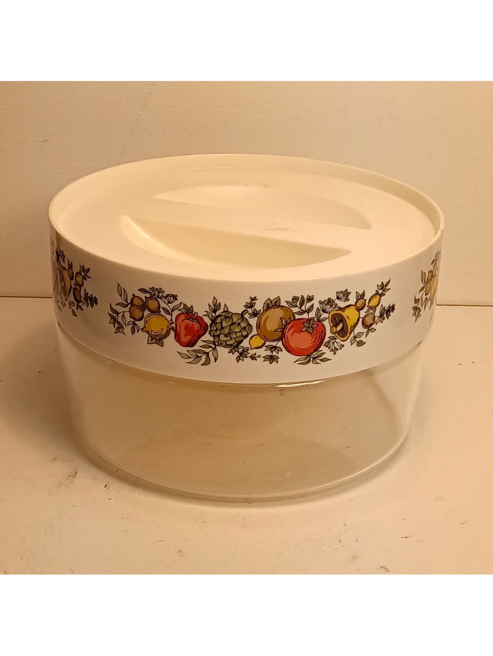 Vintage Pyrex Spice of Life Store N See Glass Canister 4" Tall Squat Jar Lid